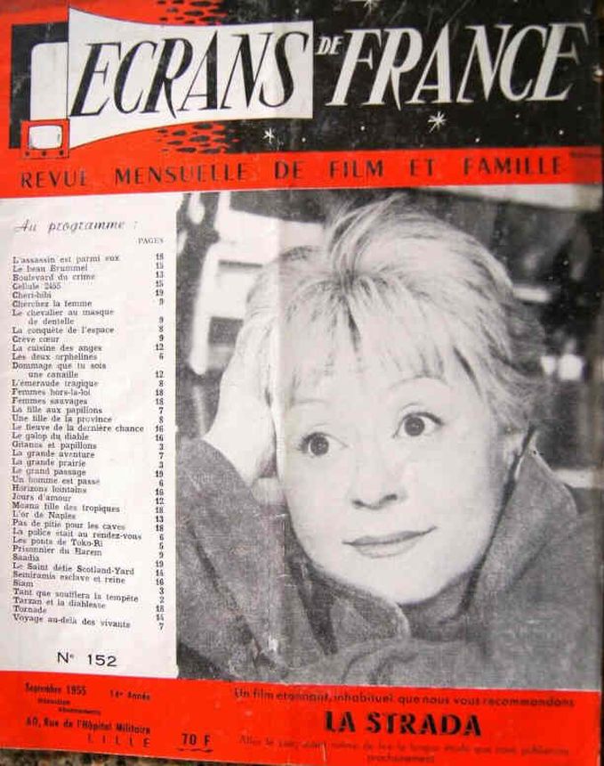 ECRANS DE FRANCE magazine side cover Issue 152 1 September 1955