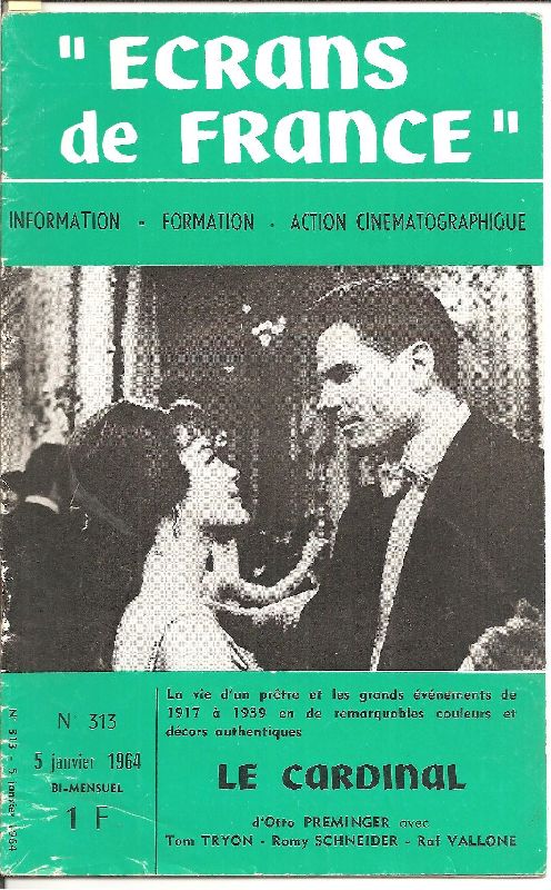 ECRANS DE FRANCE magazine side cover Issue 313 5 January 1964