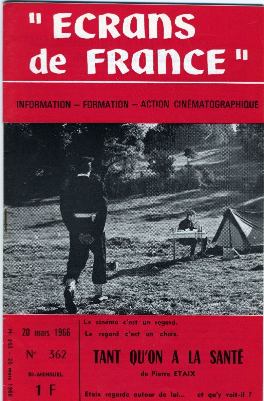 ECRANS DE FRANCE magazine side cover Issue 362 20 March 1966