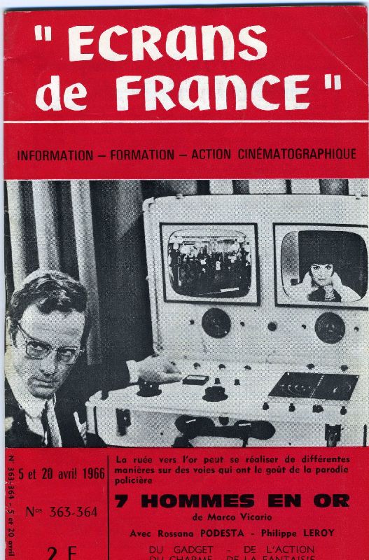 ECRANS DE FRANCE magazine side cover Issue 363/364 5-20 April 1966