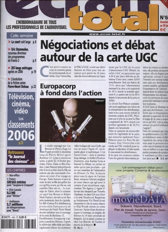 ECRAN TOTAL magazine side cover Issue 643 24 January 2007