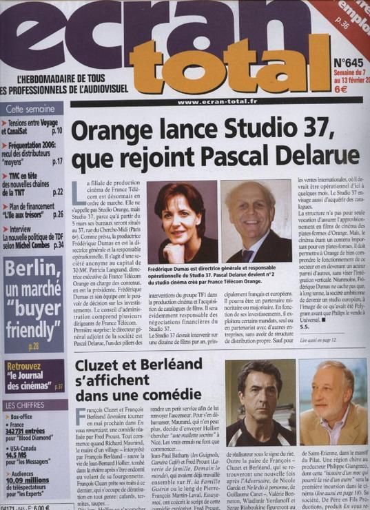 ECRAN TOTAL magazine side cover Issue 645 7 February 2007