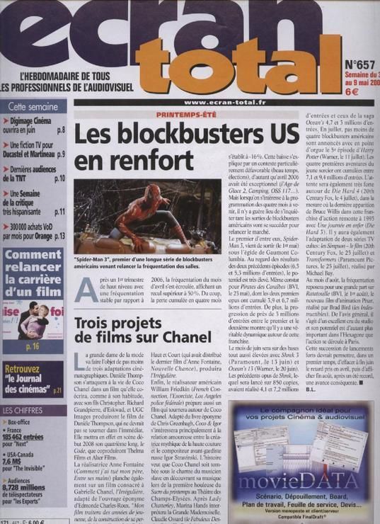 ECRAN TOTAL magazine side cover Issue 657 2 May 2007