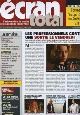 ECRAN TOTAL magazine side cover Issue 773 14 October 2009