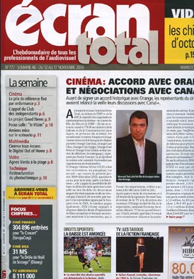 ECRAN TOTAL magazine side cover Issue 777 12 November 2009