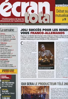 ECRAN TOTAL magazine side cover Issue 780 2 December 2009