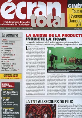 ECRAN TOTAL magazine side cover Issue 782 16 December 2009