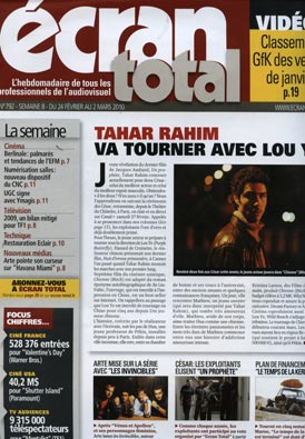 ECRAN TOTAL magazine side cover Issue 792 24 February 2010