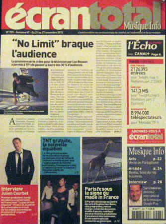 ECRAN TOTAL magazine side cover Issue 923 21 November 2012
