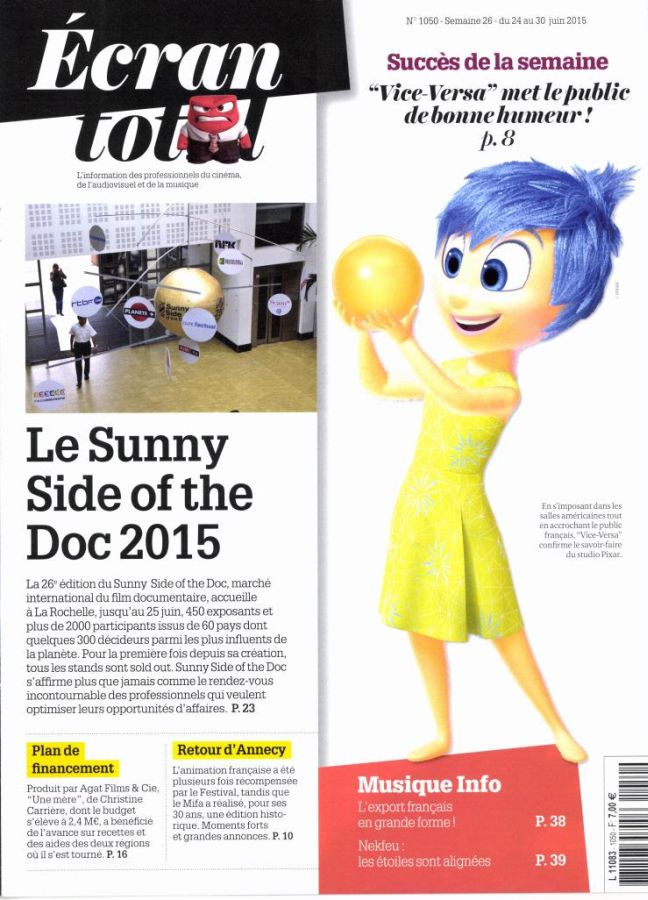 ECRAN TOTAL magazine side cover Issue 1050 24 June 2015