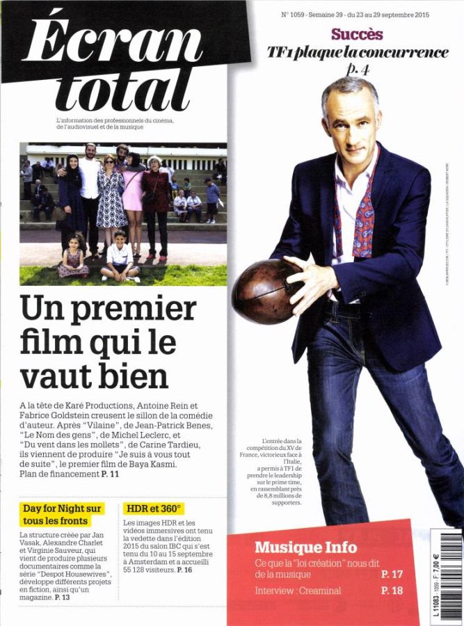 ECRAN TOTAL magazine side cover Issue 1059 23 September 2015