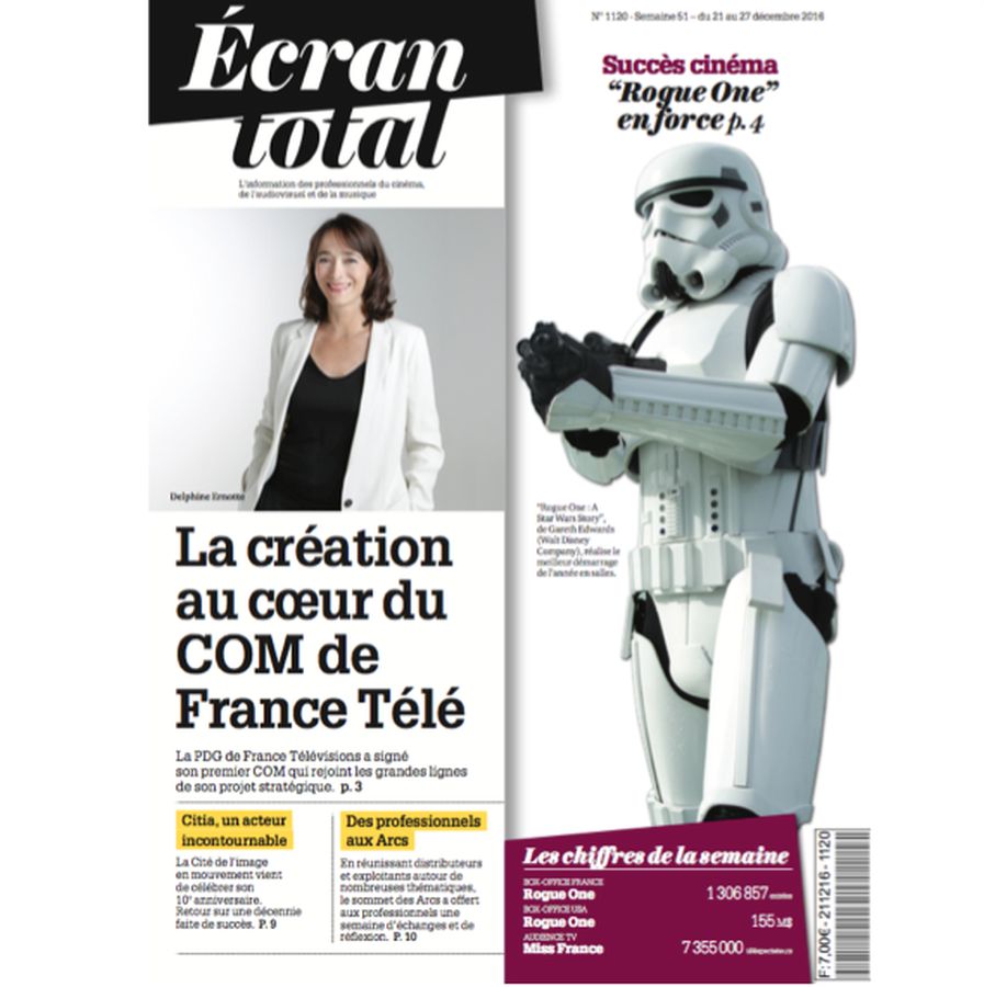 ECRAN TOTAL magazine side cover Issue 1120 21 December 2016