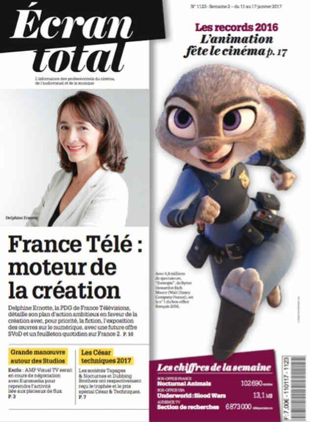 ECRAN TOTAL magazine side cover Issue 1123 11 January 2017