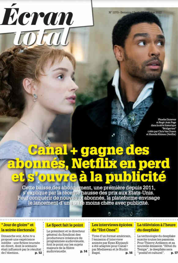 ECRAN TOTAL magazine side cover Issue 1373 27 April 2022