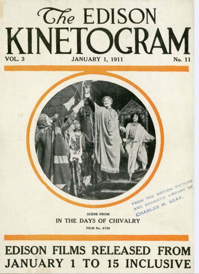 EDISON KINETOGRAM magazine side cover  Vol 3 No 11 1 January 1911