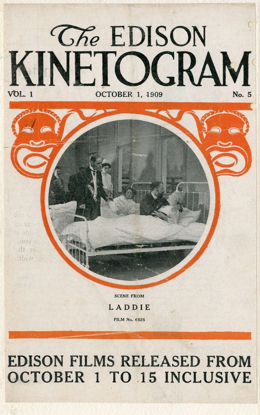 EDISON KINETOGRAM magazine side cover  Vol 1 No  5  October 1909