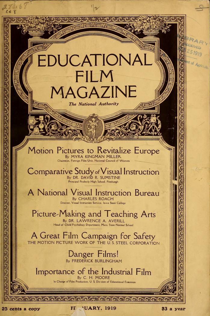 EDUCATIONAL FILM MAGAZINE magazine side cover February 1919