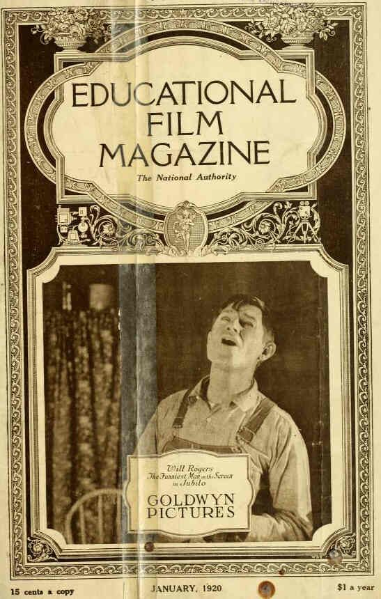 EDUCATIONAL FILM MAGAZINE magazine side cover January 1920