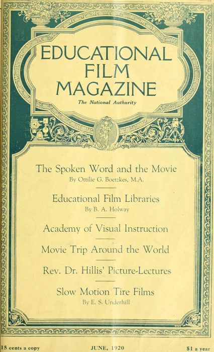 EDUCATIONAL FILM MAGAZINE magazine side cover June 1920