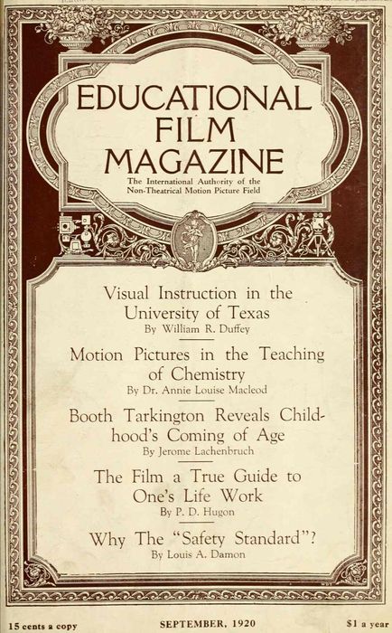 EDUCATIONAL FILM MAGAZINE magazine side cover September 1920