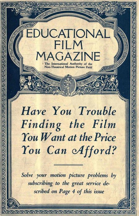 EDUCATIONAL FILM MAGAZINE magazine side cover February 1921