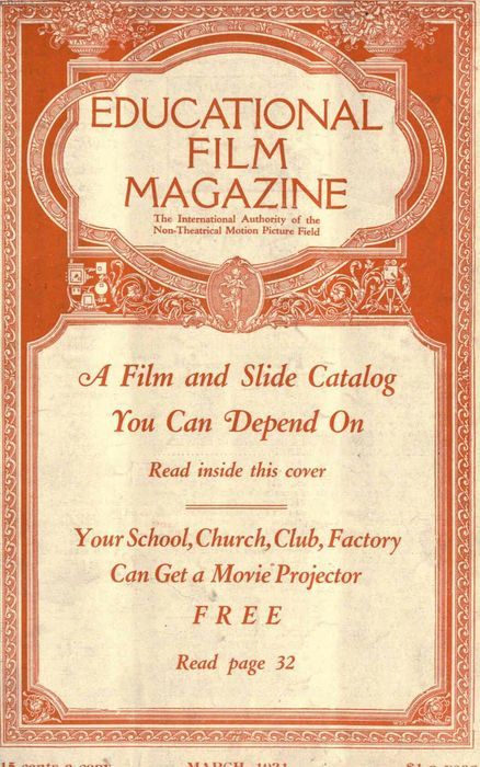EDUCATIONAL FILM MAGAZINE magazine side cover March 1921