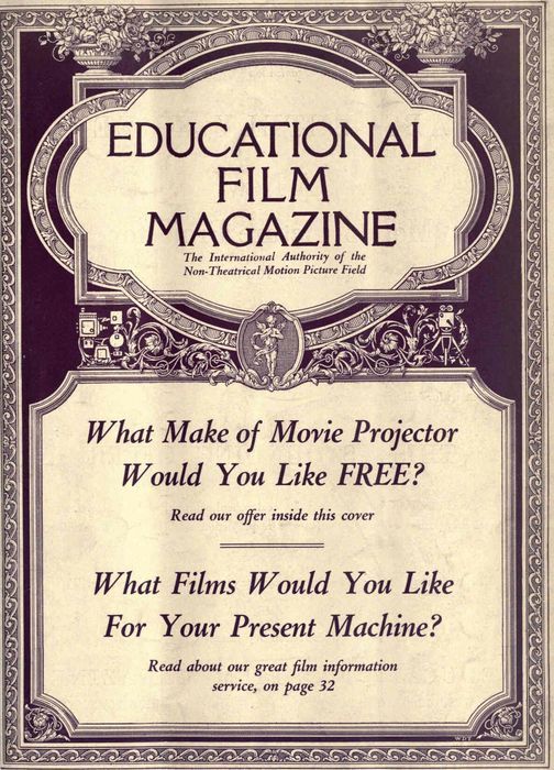 EDUCATIONAL FILM MAGAZINE magazine side cover April 1921