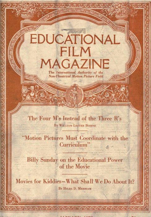 EDUCATIONAL FILM MAGAZINE magazine side cover January 1922