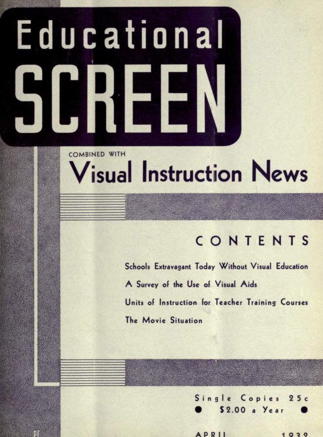 EDUCATIONAL SCREEN magazine side cover April 1932
