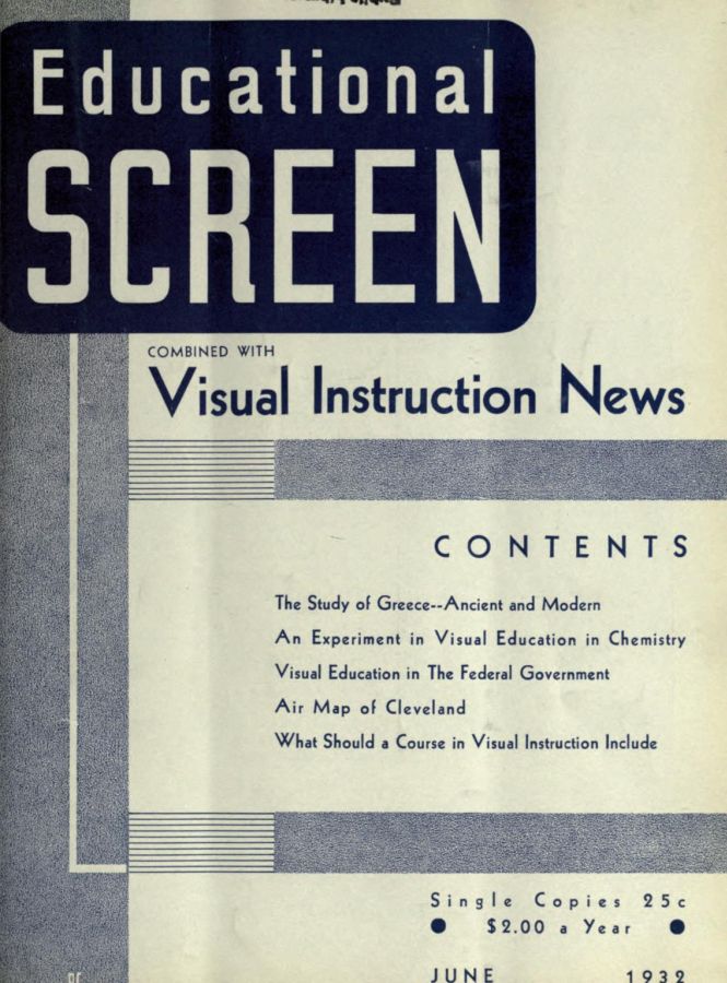 EDUCATIONAL SCREEN magazine side cover June 1932