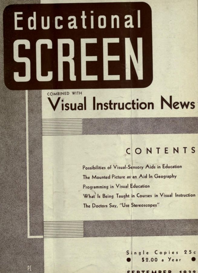 EDUCATIONAL SCREEN magazine side cover September 1932