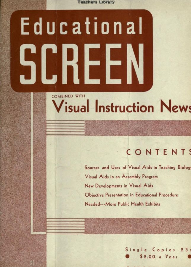EDUCATIONAL SCREEN magazine side cover October 1932