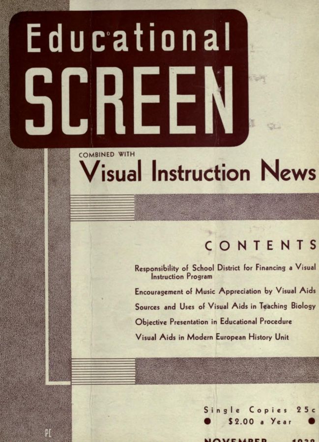 EDUCATIONAL SCREEN magazine side cover November 1932
