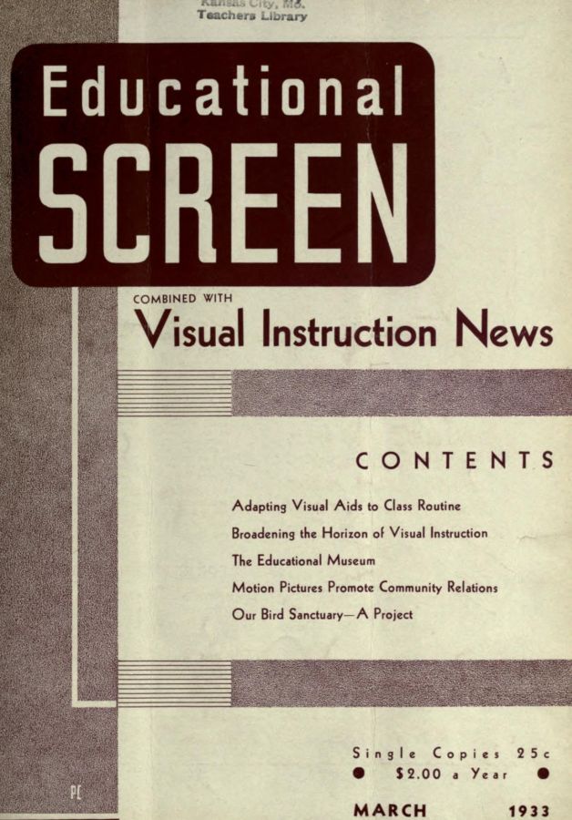 EDUCATIONAL SCREEN magazine side cover March 1933