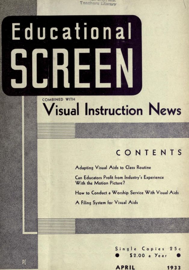 EDUCATIONAL SCREEN magazine side cover April 1933