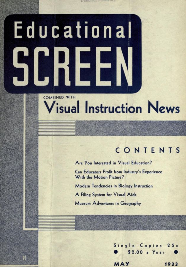 EDUCATIONAL SCREEN magazine side cover May 1933