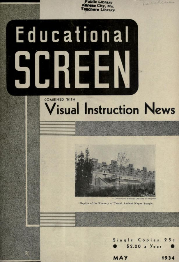 EDUCATIONAL SCREEN magazine side cover May 1934