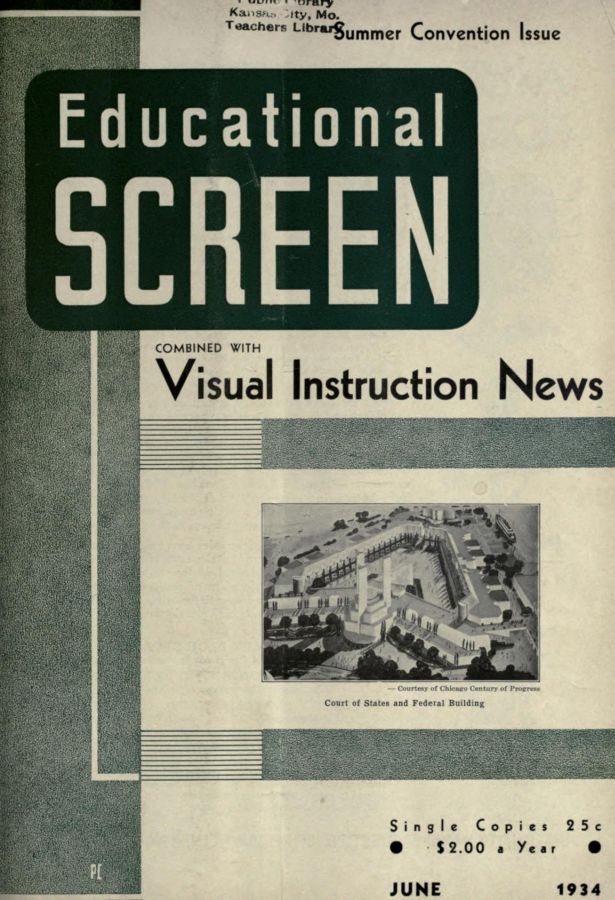 EDUCATIONAL SCREEN magazine side cover June 1934