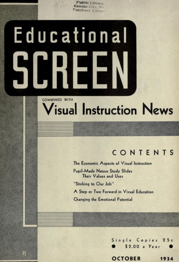 EDUCATIONAL SCREEN magazine side cover October 1934