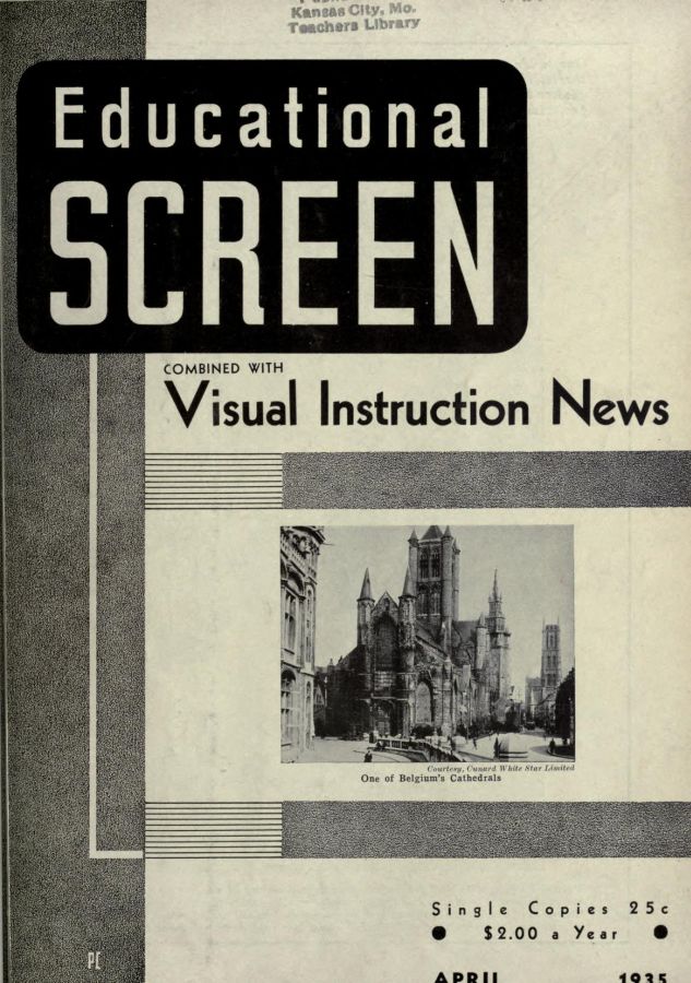 EDUCATIONAL SCREEN magazine side cover April 1935