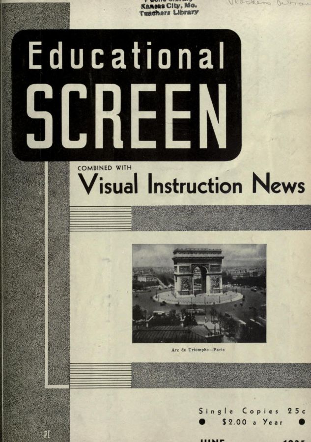 EDUCATIONAL SCREEN magazine side cover June 1935