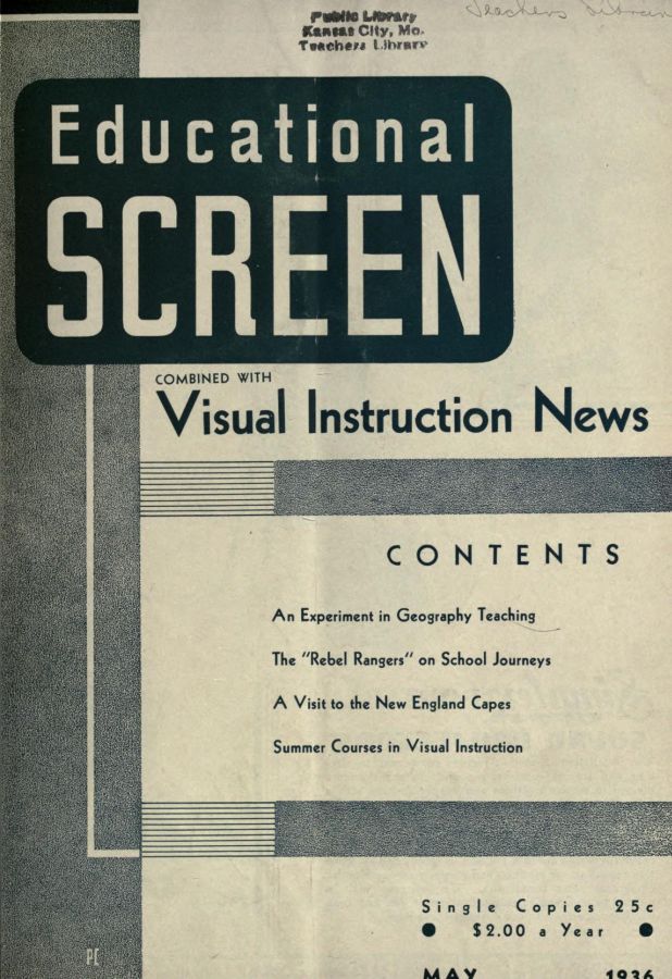EDUCATIONAL SCREEN magazine side cover May 1936