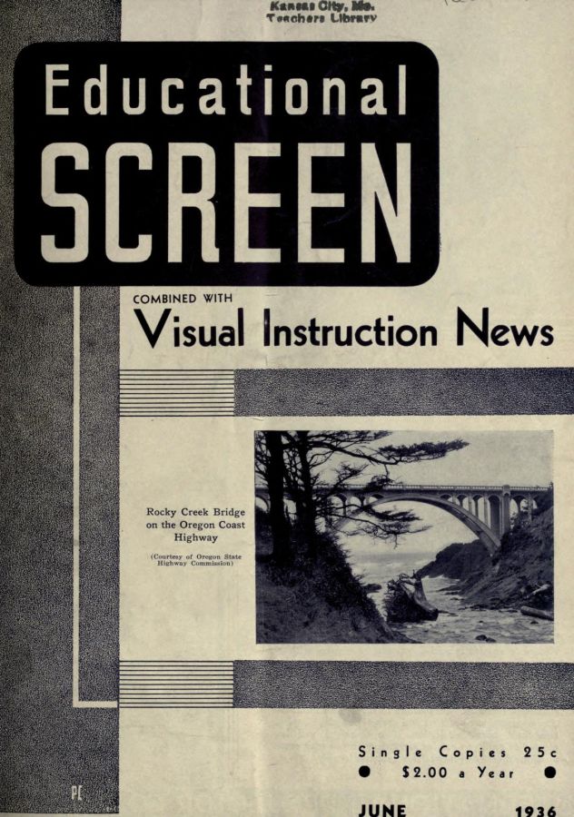 EDUCATIONAL SCREEN magazine side cover June 1936