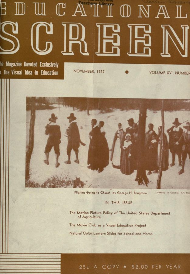 EDUCATIONAL SCREEN magazine side cover November 1937