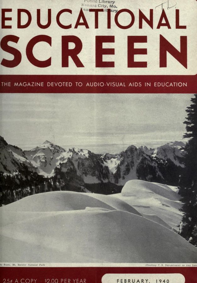 EDUCATIONAL SCREEN magazine side cover February 1940
