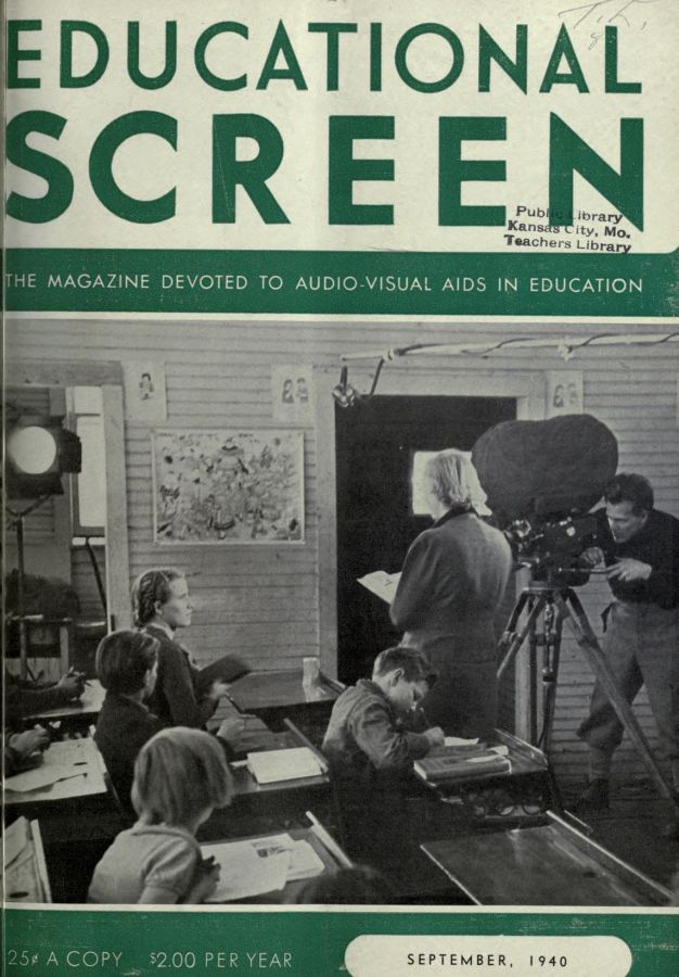 EDUCATIONAL SCREEN magazine side cover September 1940