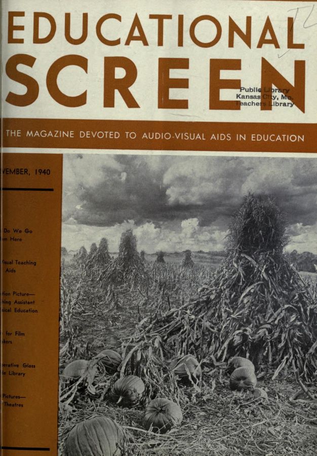 EDUCATIONAL SCREEN magazine side cover November 1940