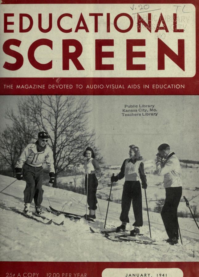 EDUCATIONAL SCREEN magazine side cover January 1941