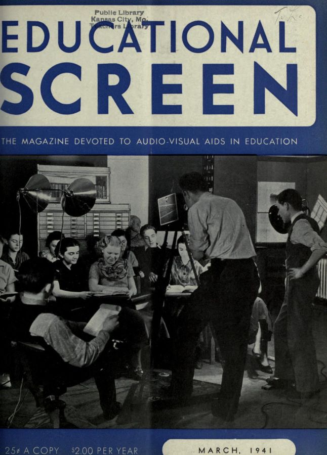 EDUCATIONAL SCREEN magazine side cover March 1941