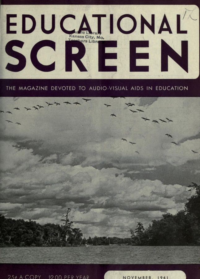 EDUCATIONAL SCREEN magazine side cover November 1941